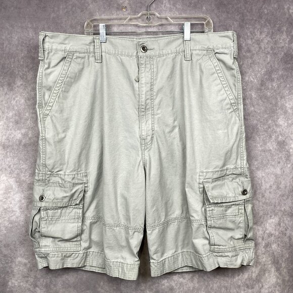 Levis Cargo Shorts Mens 42x11 Gray Utility Casual Outdoor Metal Button White Tag - Picture 1 of 15